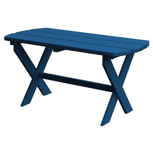 A & L Furniture Recycled Plastic Poly Folding Oval Coffee Table Coffee Table Aruba Blue