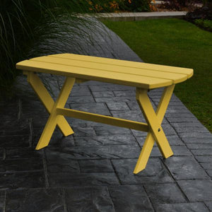 A & L Furniture Recycled Plastic Poly Folding Oval Coffee Table Coffee Table Aruba Blue