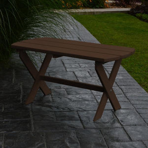 A & L Furniture Recycled Plastic Poly Folding Oval Coffee Table Coffee Table Aruba Blue