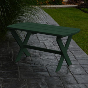 A & L Furniture Recycled Plastic Poly Folding Oval Coffee Table Coffee Table Aruba Blue