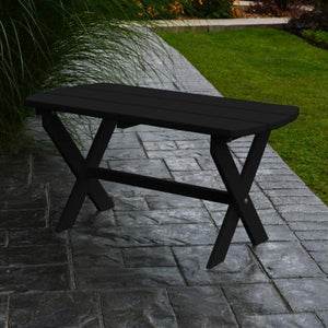 A & L Furniture Recycled Plastic Poly Folding Oval Coffee Table Coffee Table Black