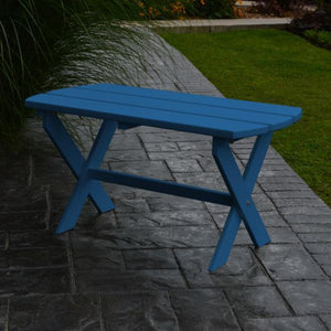 A & L Furniture Recycled Plastic Poly Folding Oval Coffee Table Coffee Table Blue
