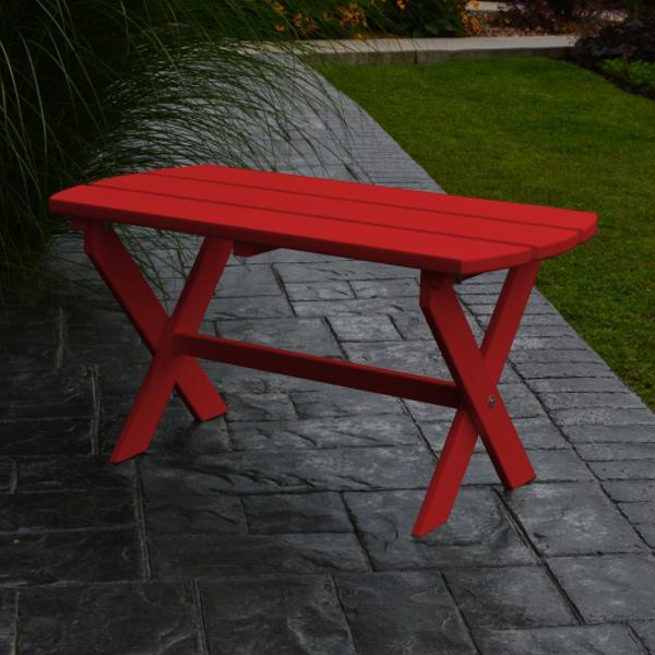 A &amp; L Furniture Recycled Plastic Poly Folding Oval Coffee Table Coffee Table Bright Red