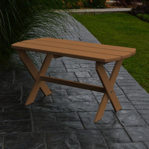 A & L Furniture Recycled Plastic Poly Folding Oval Coffee Table Coffee Table Cedar