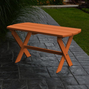 A & L Furniture Recycled Plastic Poly Folding Oval Coffee Table Coffee Table Orange