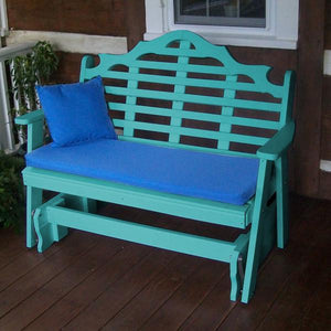 A & L Furniture Recycled Plastic Poly Marlboro Glider Glider 4ft / Aruba Blue