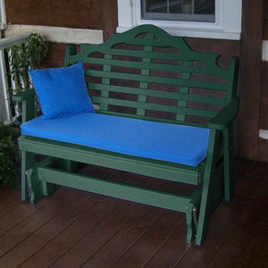 A & L Furniture Recycled Plastic Poly Marlboro Glider Glider 4ft / Aruba Blue