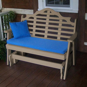 A & L Furniture Recycled Plastic Poly Marlboro Glider Glider 4ft / Aruba Blue