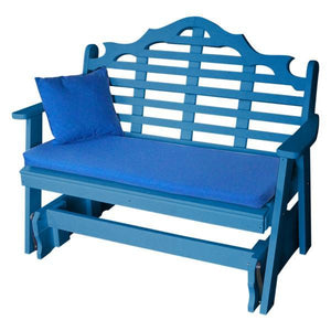 A & L Furniture Recycled Plastic Poly Marlboro Glider Glider 4ft / Blue