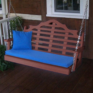 A & L Furniture Recycled Plastic Poly Marlboro Porch Swing Porch Swings 4ft / Aruba Blue