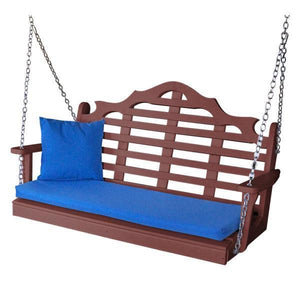 A & L Furniture Recycled Plastic Poly Marlboro Porch Swing Porch Swings 4ft / Cherrywood