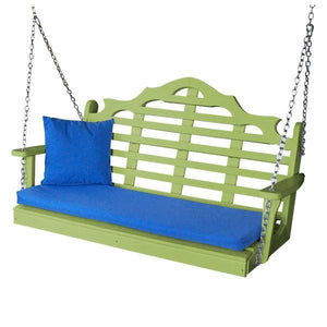 A & L Furniture Recycled Plastic Poly Marlboro Porch Swing Porch Swings 4ft / Tropical Lime