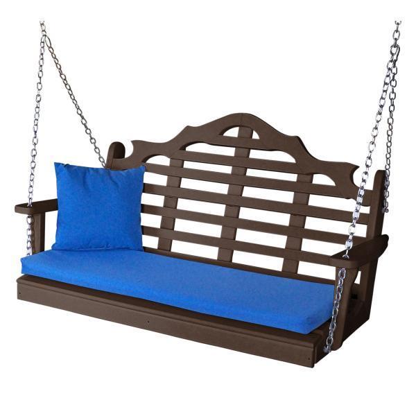 A &amp; L Furniture Recycled Plastic Poly Marlboro Porch Swing Porch Swings 4ft / Tudor Brown