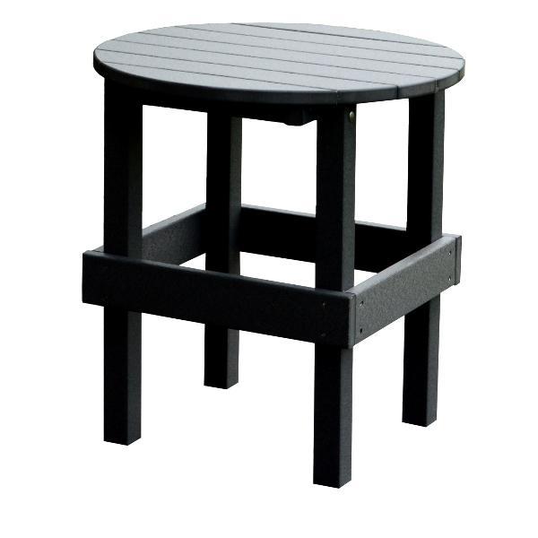 A &amp; L Furniture Recycled Plastic Poly Round Side Table Dark Gray