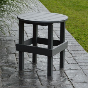 A & L Furniture Recycled Plastic Poly Round Side Table Side Table Aruba Blue