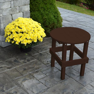 A & L Furniture Recycled Plastic Poly Round Side Table Side Table Tudor Brown