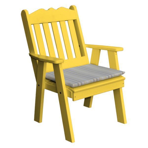 A &amp; L Furniture Recycled Plastic Poly Royal English Chair Outdoor Chairs Lemon Yellow