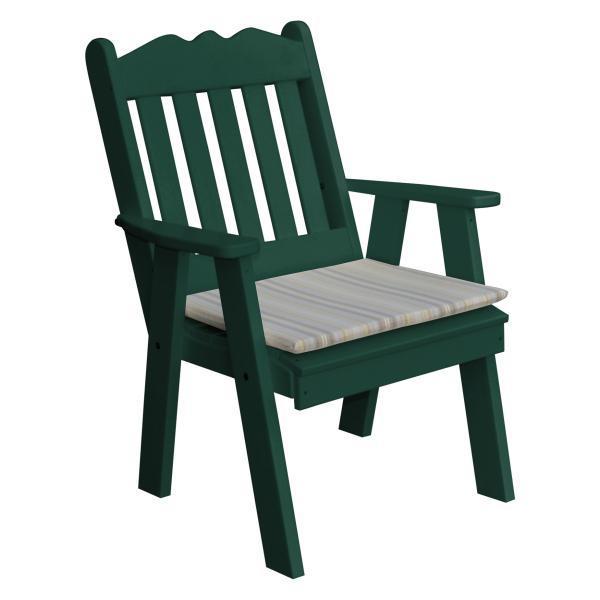 A &amp; L Furniture Recycled Plastic Poly Royal English Chair Outdoor Chairs Turf Green