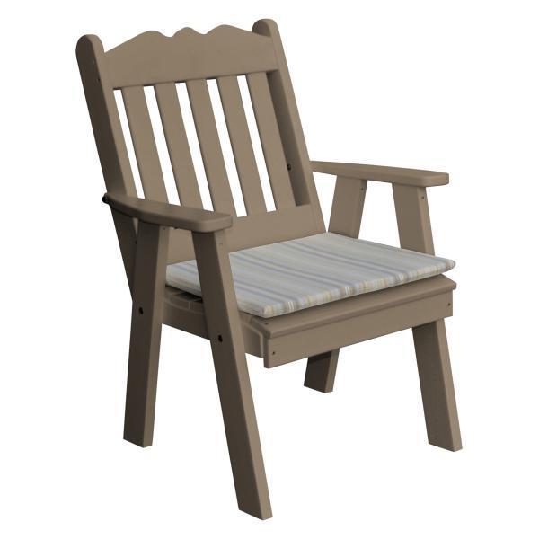 A &amp; L Furniture Recycled Plastic Poly Royal English Chair Outdoor Chairs Weathered Wood
