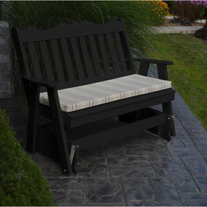 A & L Furniture Recycled Plastic Poly Royal English Glider Glider 4ft / Aruba Blue