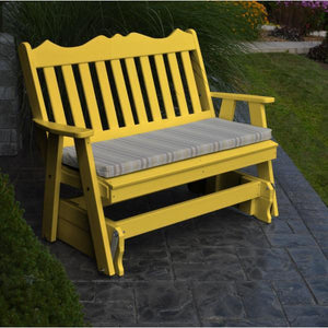 A & L Furniture Recycled Plastic Poly Royal English Glider Glider 4ft / Aruba Blue