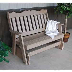 A & L Furniture Recycled Plastic Poly Royal English Glider Glider 4ft / Aruba Blue