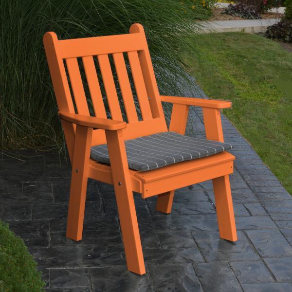 A &amp; L Furniture Recycled Plastic Poly Traditional English Chair Outdoor Chairs Aruba Blue