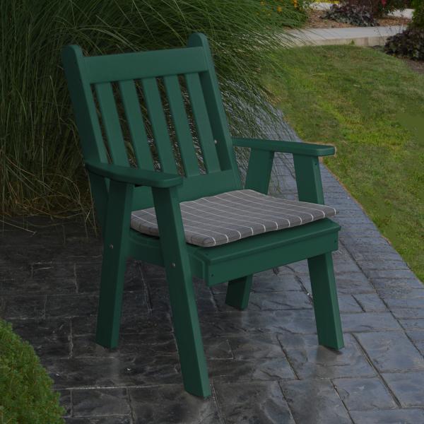 A &amp; L Furniture Recycled Plastic Poly Traditional English Chair Outdoor Chairs Aruba Blue