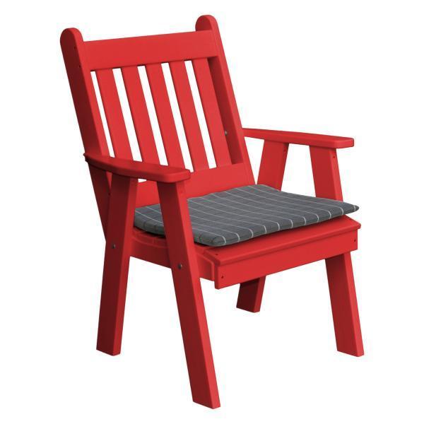 A &amp; L Furniture Recycled Plastic Poly Traditional English Chair Outdoor Chairs Bright Red