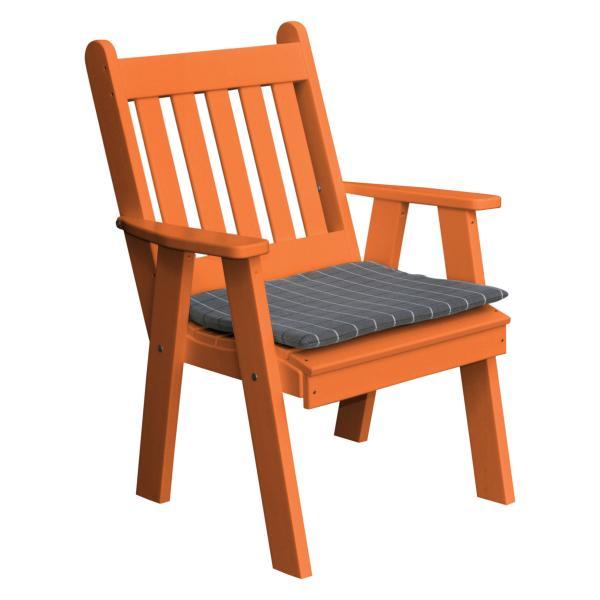 A &amp; L Furniture Recycled Plastic Poly Traditional English Chair Outdoor Chairs Orange