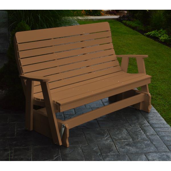 A &amp; L Furniture Recycled Plastic Poly Winston Glider Glider 4ft / Cedar