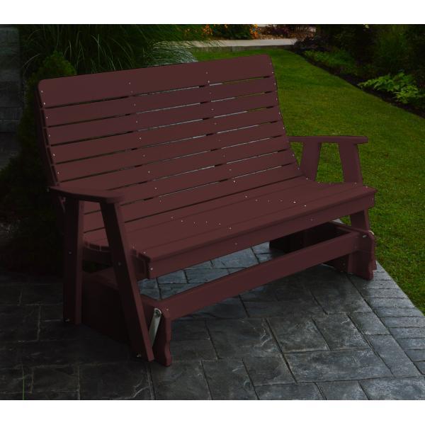 A &amp; L Furniture Recycled Plastic Poly Winston Glider Glider 4ft / Cherrywood