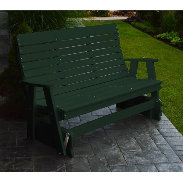 A &amp; L Furniture Recycled Plastic Poly Winston Glider Glider 4ft / Turf Green