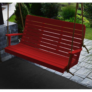A & L Furniture Recycled Plastic Poly Winston Porch Swing Porch Swings 4ft / Aruba Blue