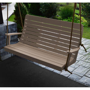 A & L Furniture Recycled Plastic Poly Winston Porch Swing Porch Swings 4ft / Aruba Blue