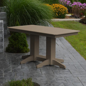 A & L Furniture Recycled Plastic Rectangular Dining Table