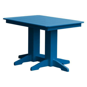A & L Furniture Recycled Plastic Rectangular Dining Table Dining Table 4ft / Blue / No