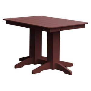 A & L Furniture Recycled Plastic Rectangular Dining Table Dining Table 4ft / Cherrywood / No