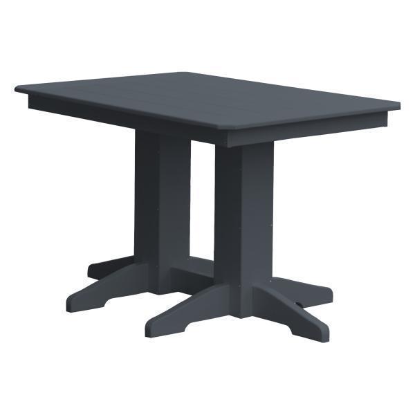 A &amp; L Furniture Recycled Plastic Rectangular Dining Table Dining Table 4ft / Dark Gray / No