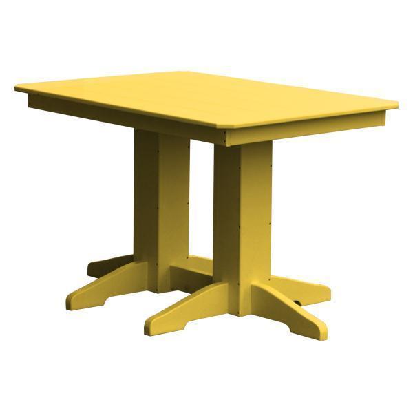 A &amp; L Furniture Recycled Plastic Rectangular Dining Table Dining Table 4ft / Lemon Yellow / No