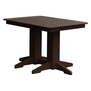 A & L Furniture Recycled Plastic Rectangular Dining Table Dining Table 4ft / Tudor Brown / No