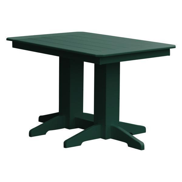 A &amp; L Furniture Recycled Plastic Rectangular Dining Table Dining Table 4ft / Turf Green / No