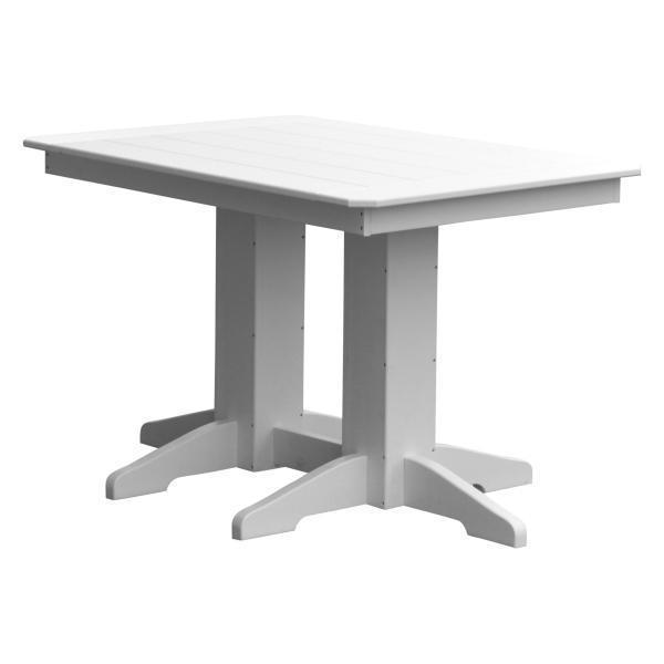 A &amp; L Furniture Recycled Plastic Rectangular Dining Table Dining Table 4ft / White / No
