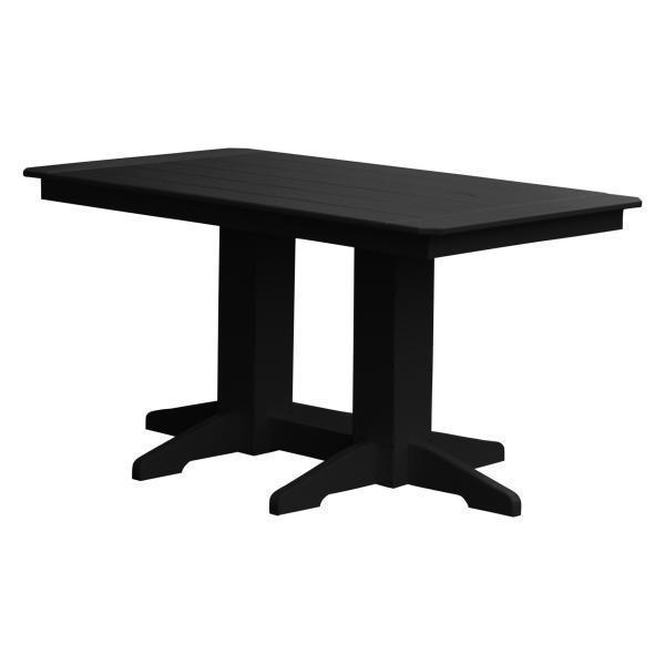 A &amp; L Furniture Recycled Plastic Rectangular Dining Table Dining Table 5ft / Black / No