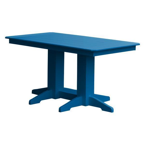 A &amp; L Furniture Recycled Plastic Rectangular Dining Table Dining Table 5ft / Blue / No