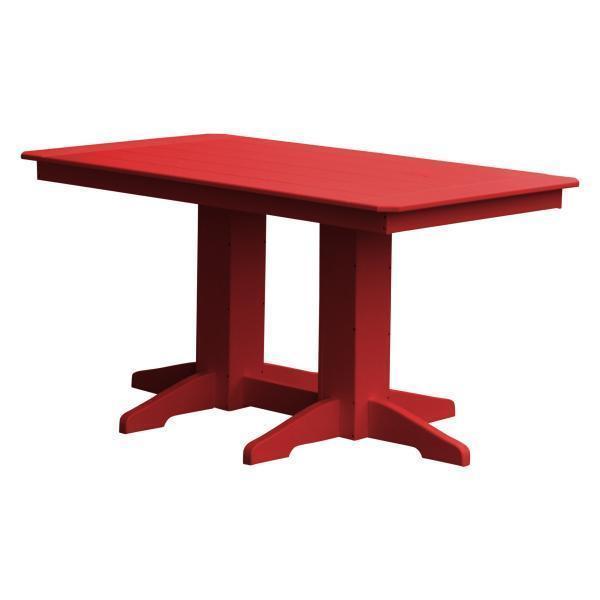 A &amp; L Furniture Recycled Plastic Rectangular Dining Table Dining Table 5ft / Bright Red / No