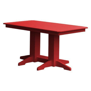 A & L Furniture Recycled Plastic Rectangular Dining Table Dining Table 5ft / Bright Red / No