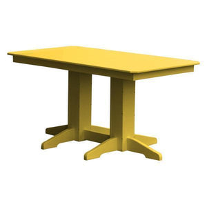 A & L Furniture Recycled Plastic Rectangular Dining Table Dining Table 5ft / Lemon Yellow / No