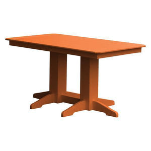 A & L Furniture Recycled Plastic Rectangular Dining Table Dining Table 5ft / Orange / No
