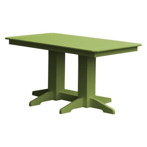A & L Furniture Recycled Plastic Rectangular Dining Table Dining Table 5ft / Tropical Lime / No